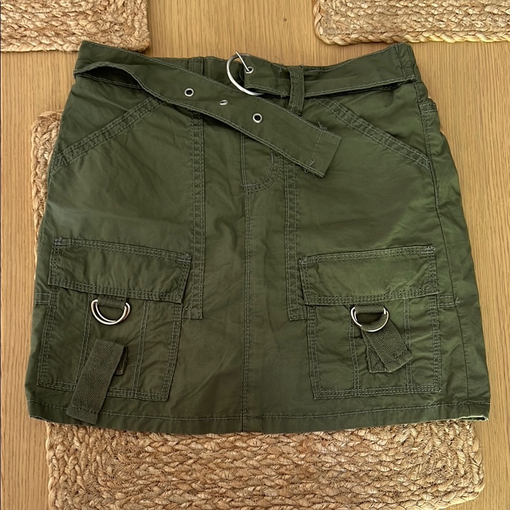 Olive Green Utility Skirt